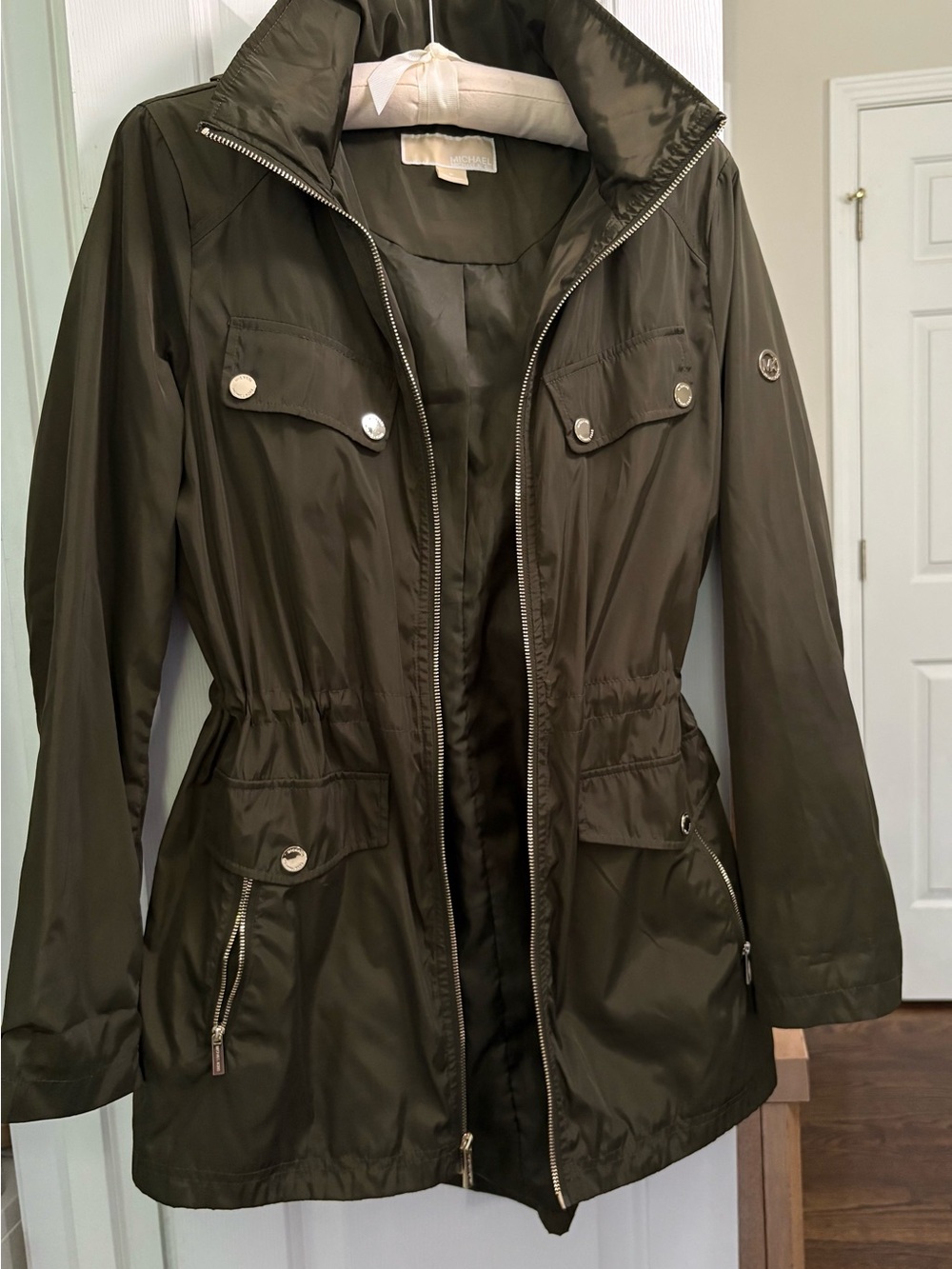 Michael Kors Olive Green and Gold Anorak Rain Jacket ☔️